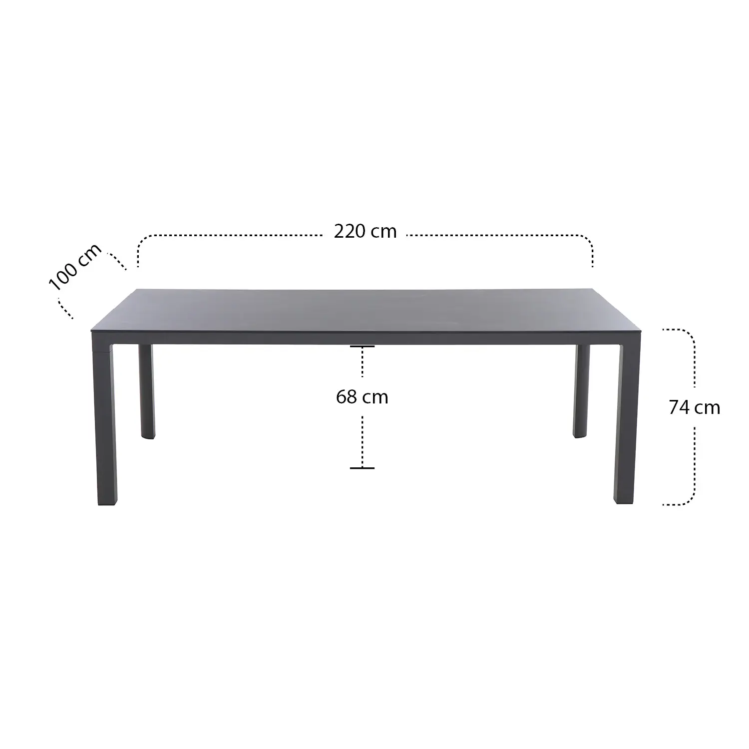 Gartentisch Silva HPL ferro 220x100cm