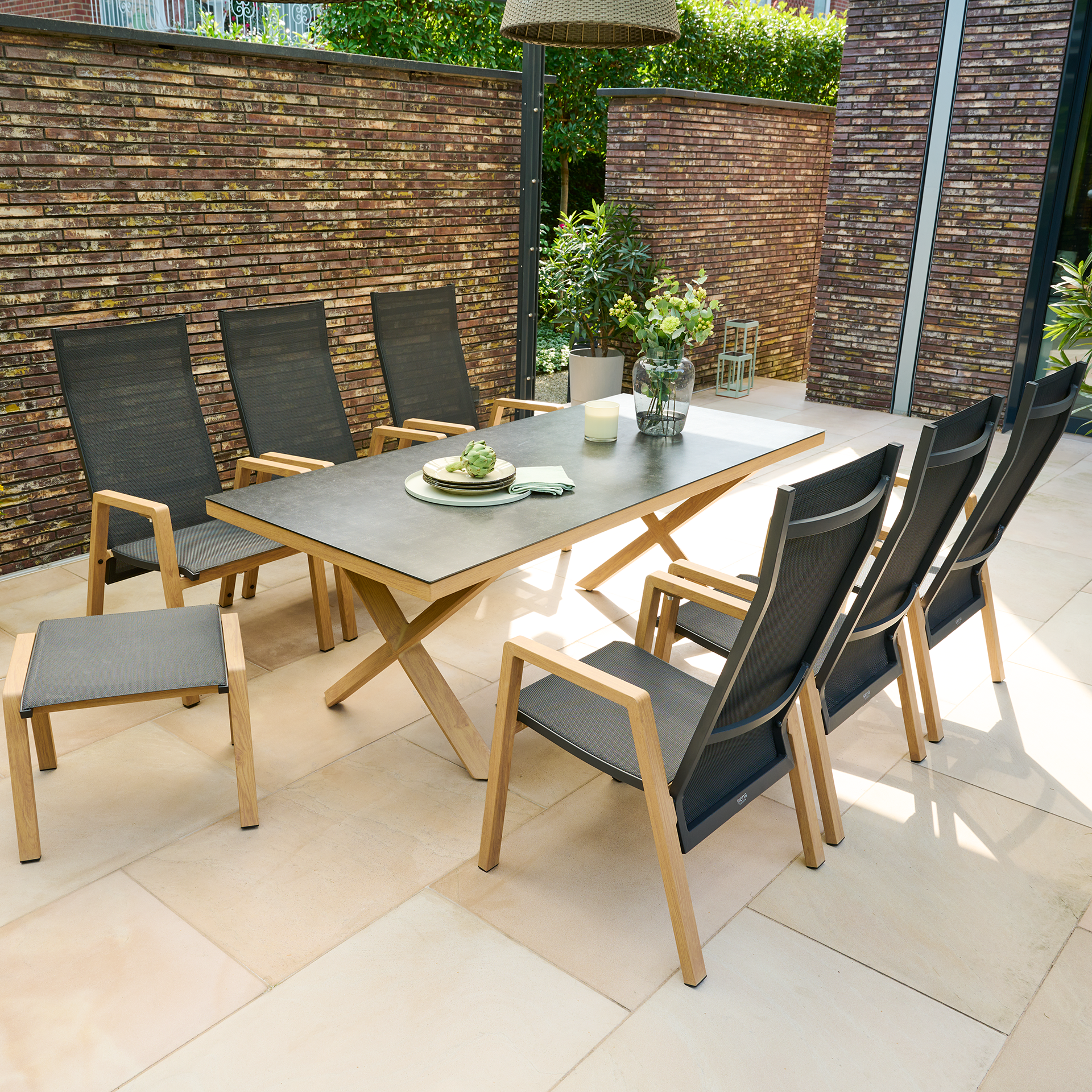 Gartentisch | Catania Dining Tisch dark concrete |...