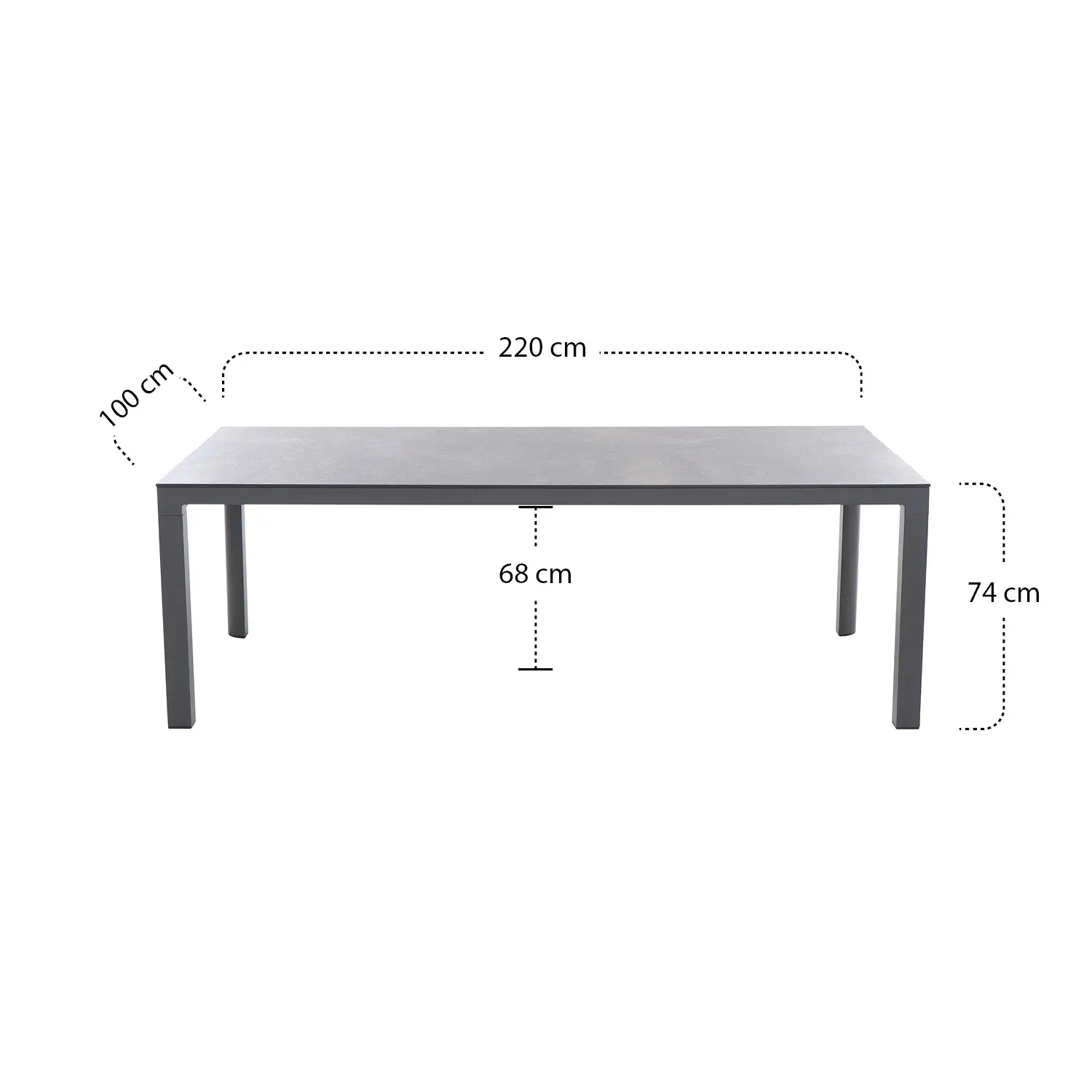 Gartentisch Silva HPL titan 220x100cm