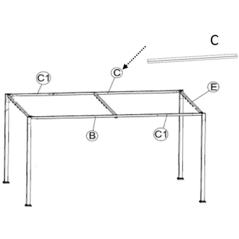 Siena Garden Dachstrebe zu Sky Pavillon 4x3 Meter