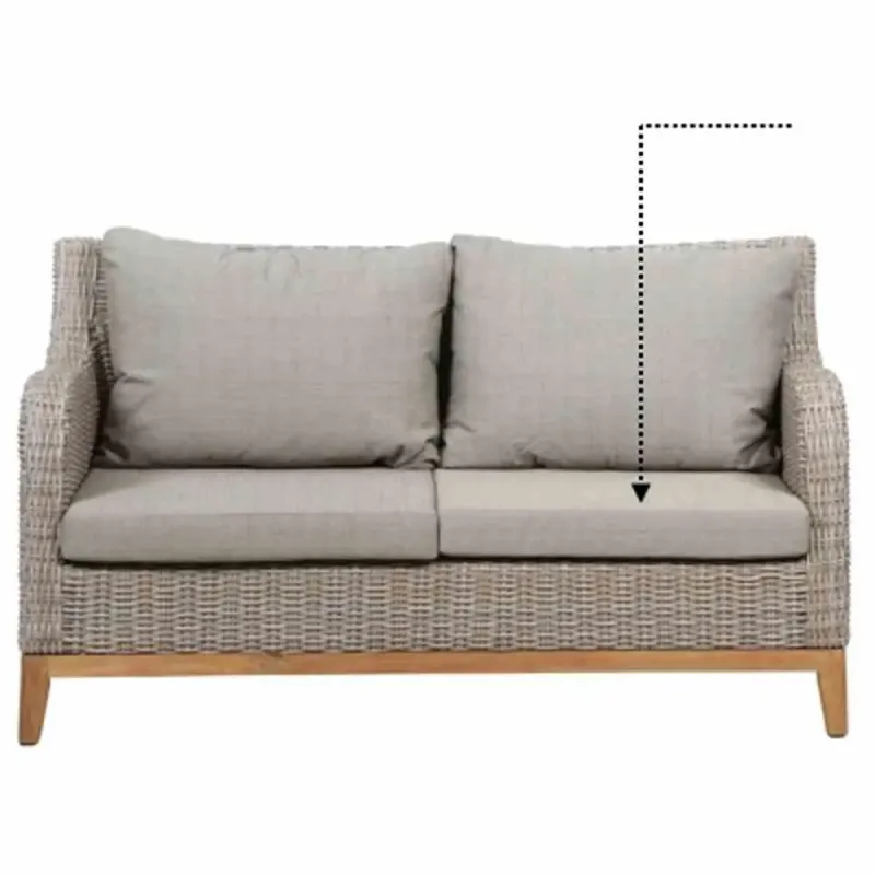 Siena Garden Sitzkissen beige zu Almada 2er Sofa oak-grey