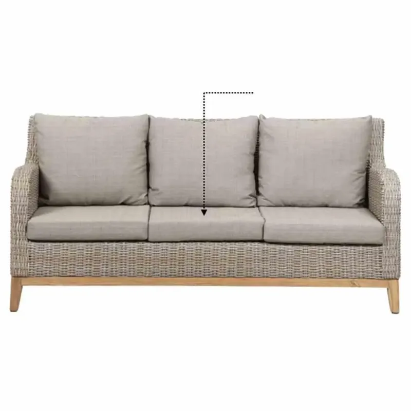 Siena Garden Sitzkissen beige mitte zu Almada 3er Sofa oak-grey