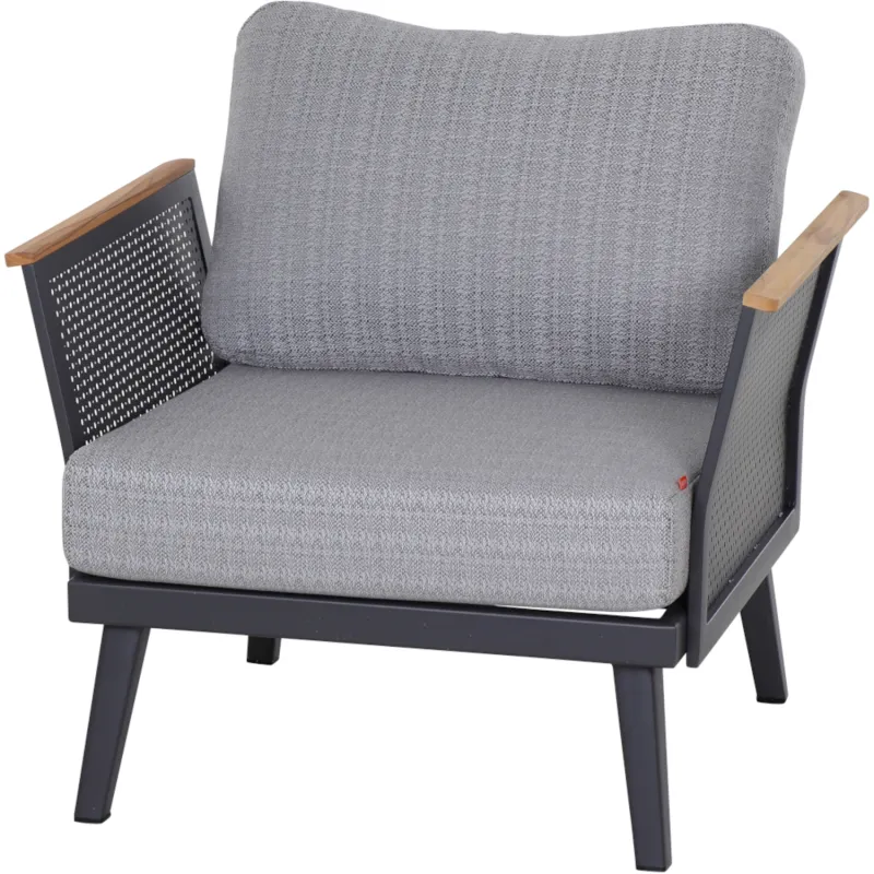 Siena Garden Preston Loungesessel Polyester blau-grau