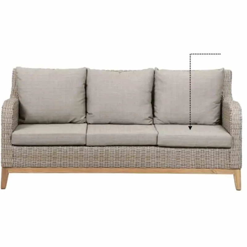 Siena Garden Sitzkissen beige außen zu Almada 3er Sofa oak-grey