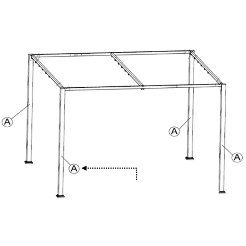 Siena Garden Standpfosten zu Sky Pavillon 4x3 Meter