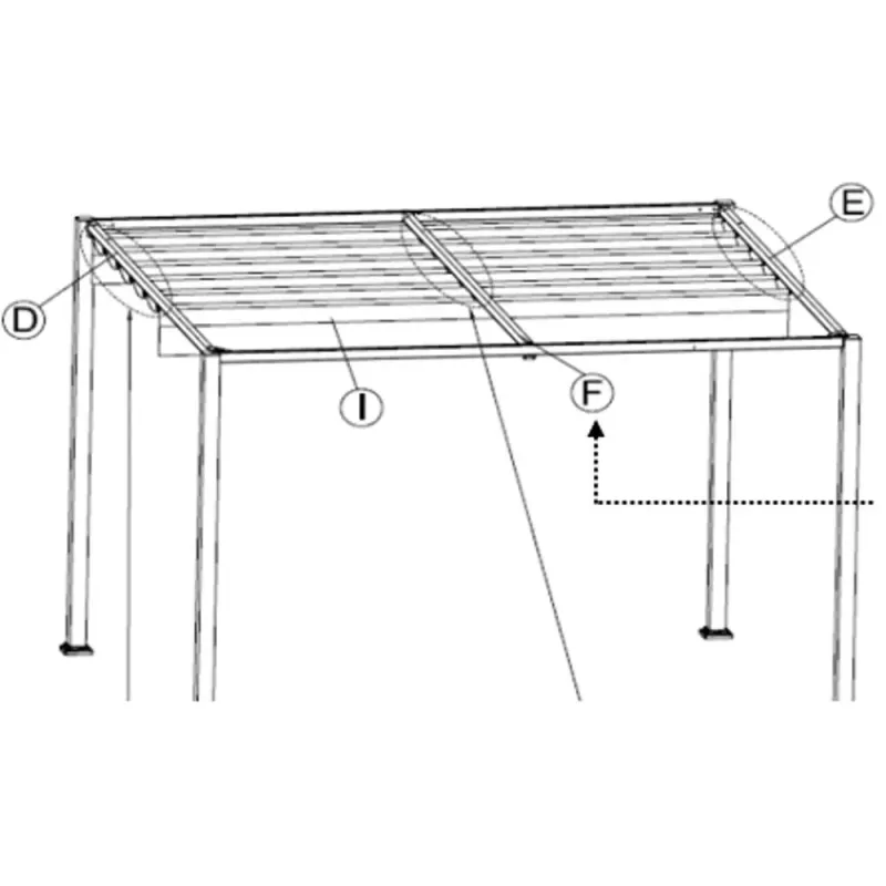 Siena Garden Dachstrebe Mitte zu Sky Pavillon 4x3 Meter