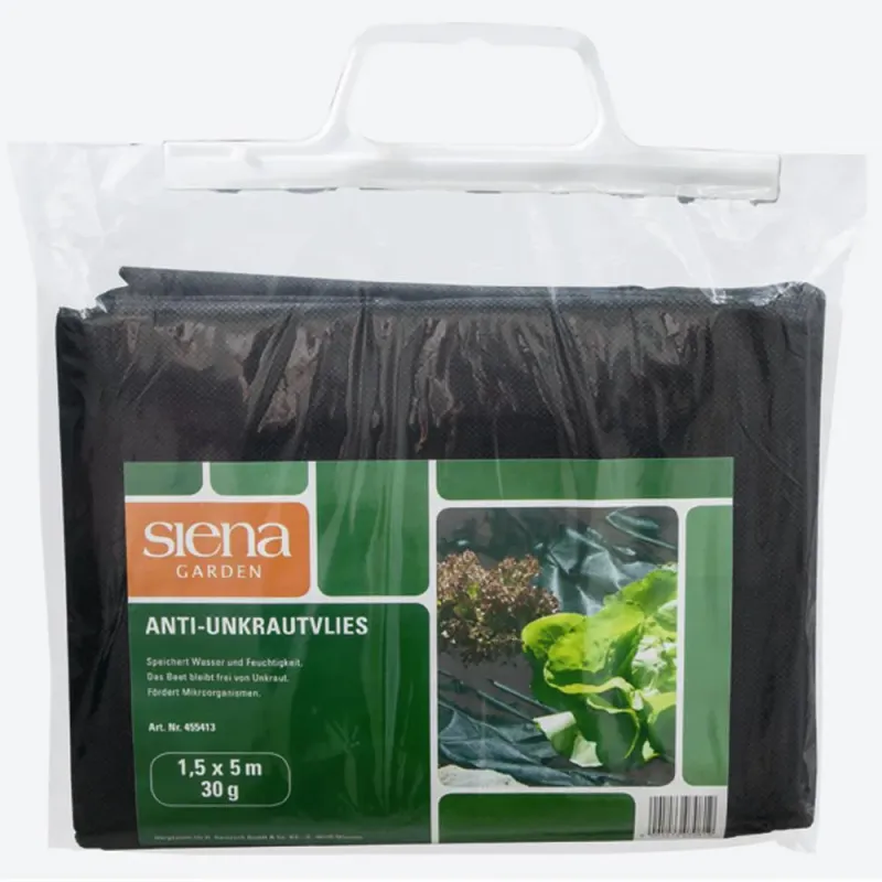 Siena Garden Anti-Unkrautvlies , Maße: 1,5x5m, Farbe: schwarz, 30g, SB-verpackt, schwarz