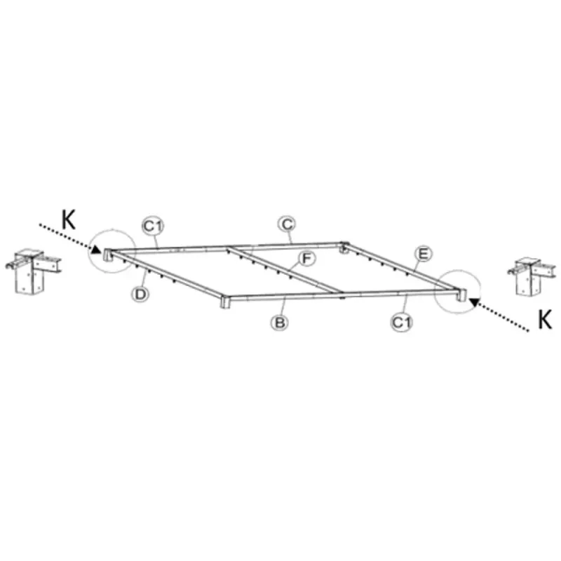 Siena Garden Dachstreben-Eckverbinder zu Sky Pavillon 4x3 Meter