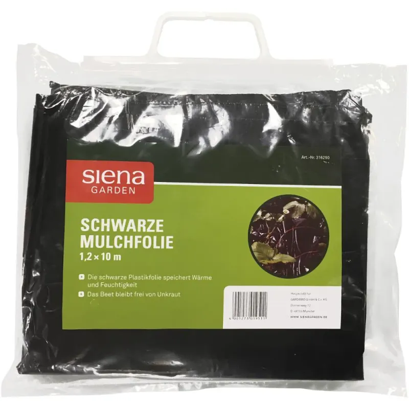 Siena Garden Mulchfolie schwarz, Maße: 1,2x10m, schwarz, SB-verpackt