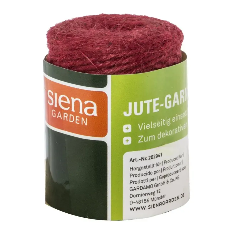 Siena Garden Jute Garn, Länge: 50m, Breite: 3mm, rot