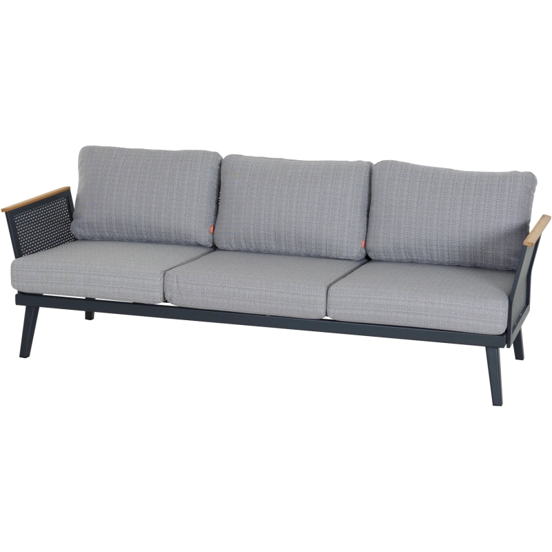 Siena Garden Preston Loungesofa 3-Sitzer Polyester blau-grau