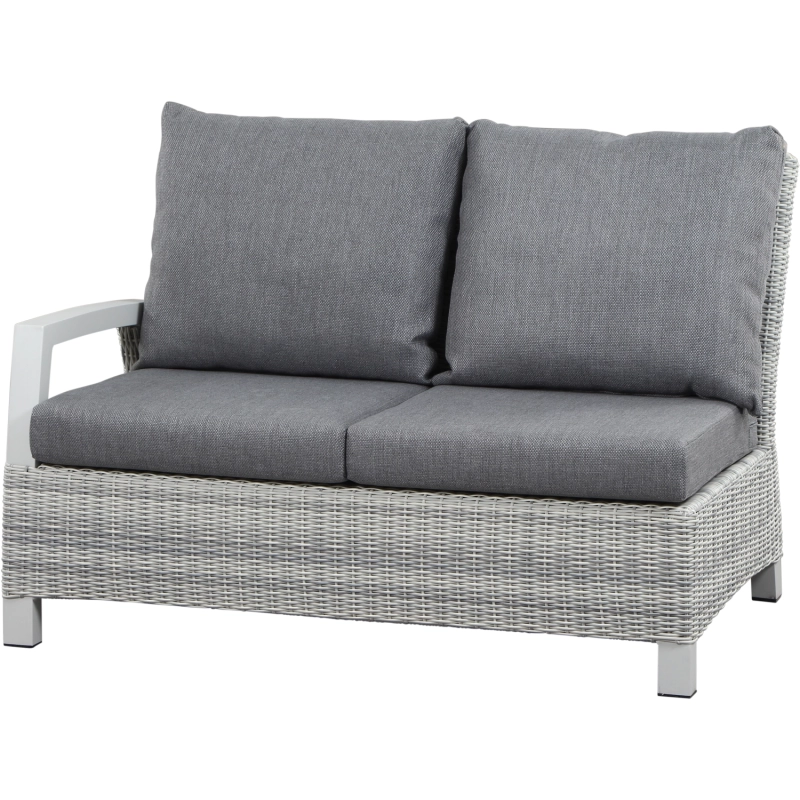 Siena Garden Corido Loungesofa 2-Sitzer mit Armlehne rechts Rattangeflecht ice-grey