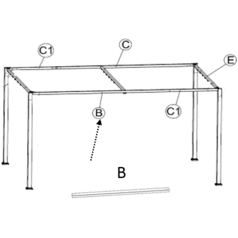 Siena Garden Dachstrebe zu Sky Pavillon 4x3 Meter