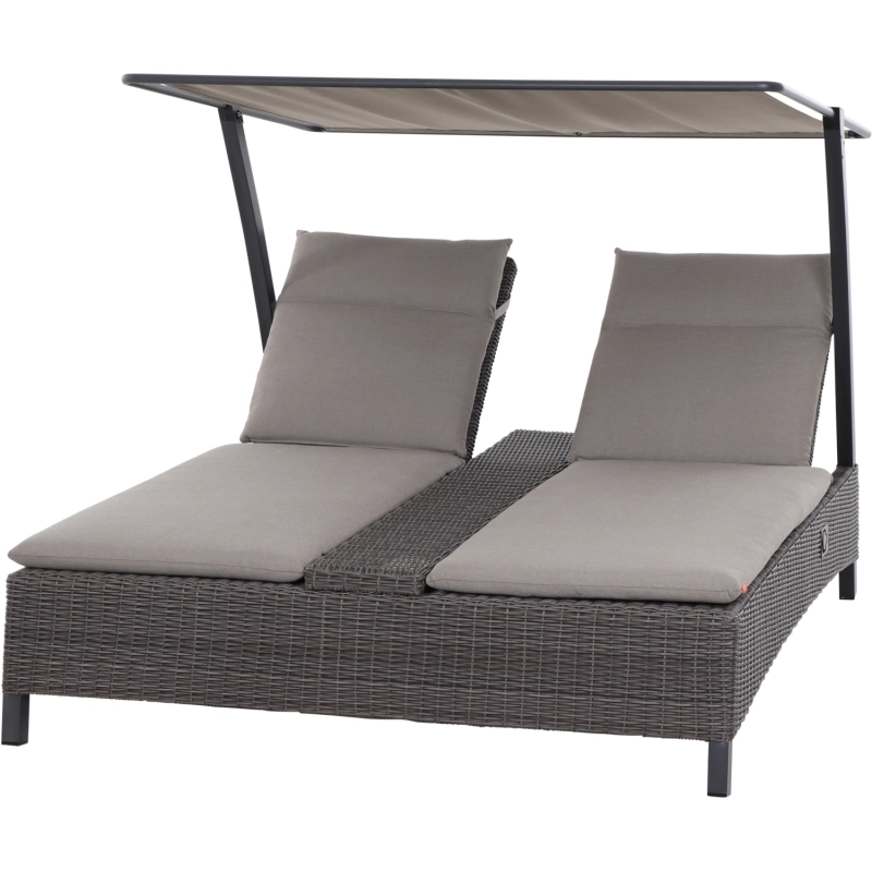 Siena Garden Corido Loungeinsel Rattangeflecht charcoal-grey