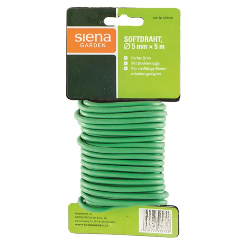 Siena Garden Softdraht 5m x 5mm grün, mit Drahteinlage