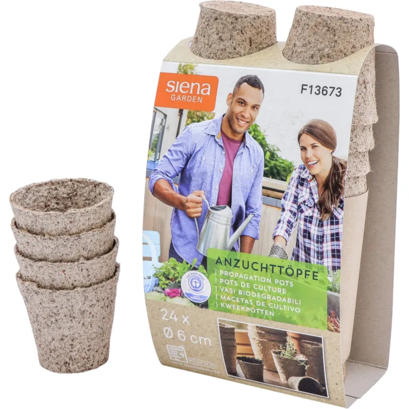 Siena Garden 24 Bio-Anzuchttöpfe Ø 6cm