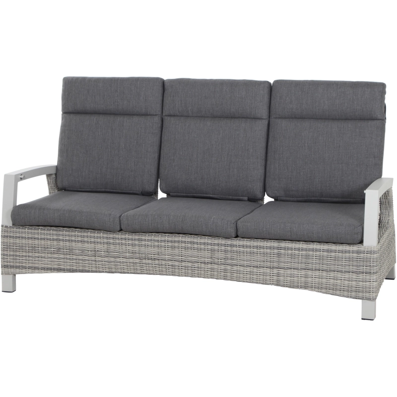 Siena Garden Corido Move Loungesofa 3-Sitzer Rattangeflecht ice-grey