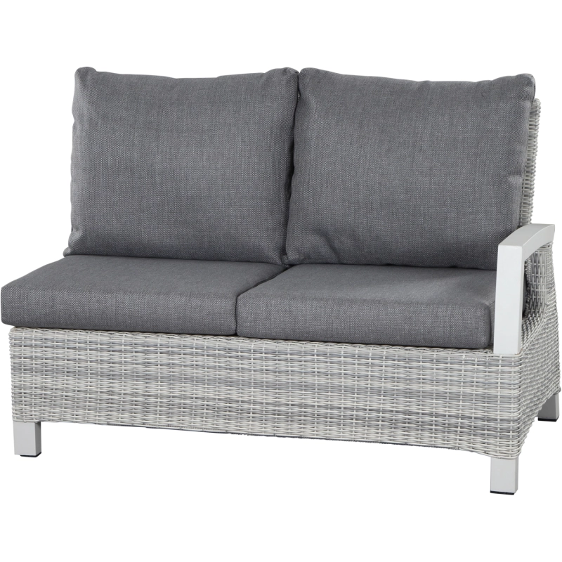 Siena Garden Corido Loungesofa 2-Sitzer mit Armlehne links Rattangeflecht ice-grey