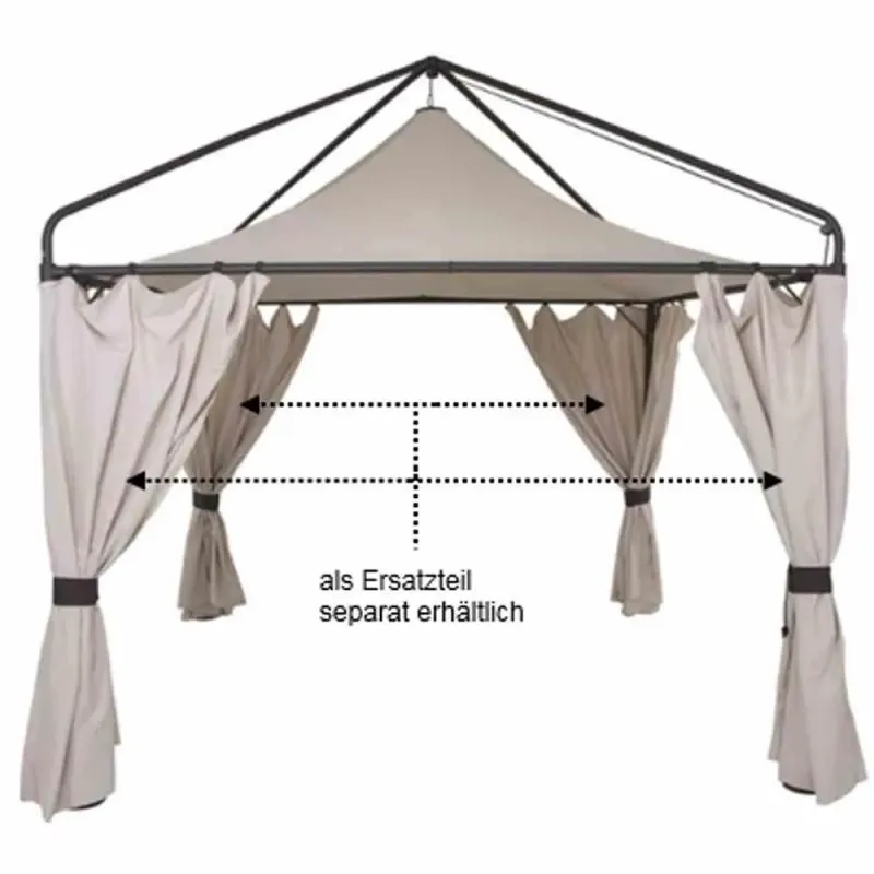 Siena Garden Seitenteile-Set natur zu Ascot Pavillon 3x3 Meter