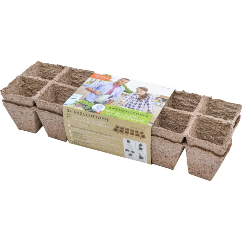 Siena Garden 24 Bio-Anzuchttöpfe Ø 6cm